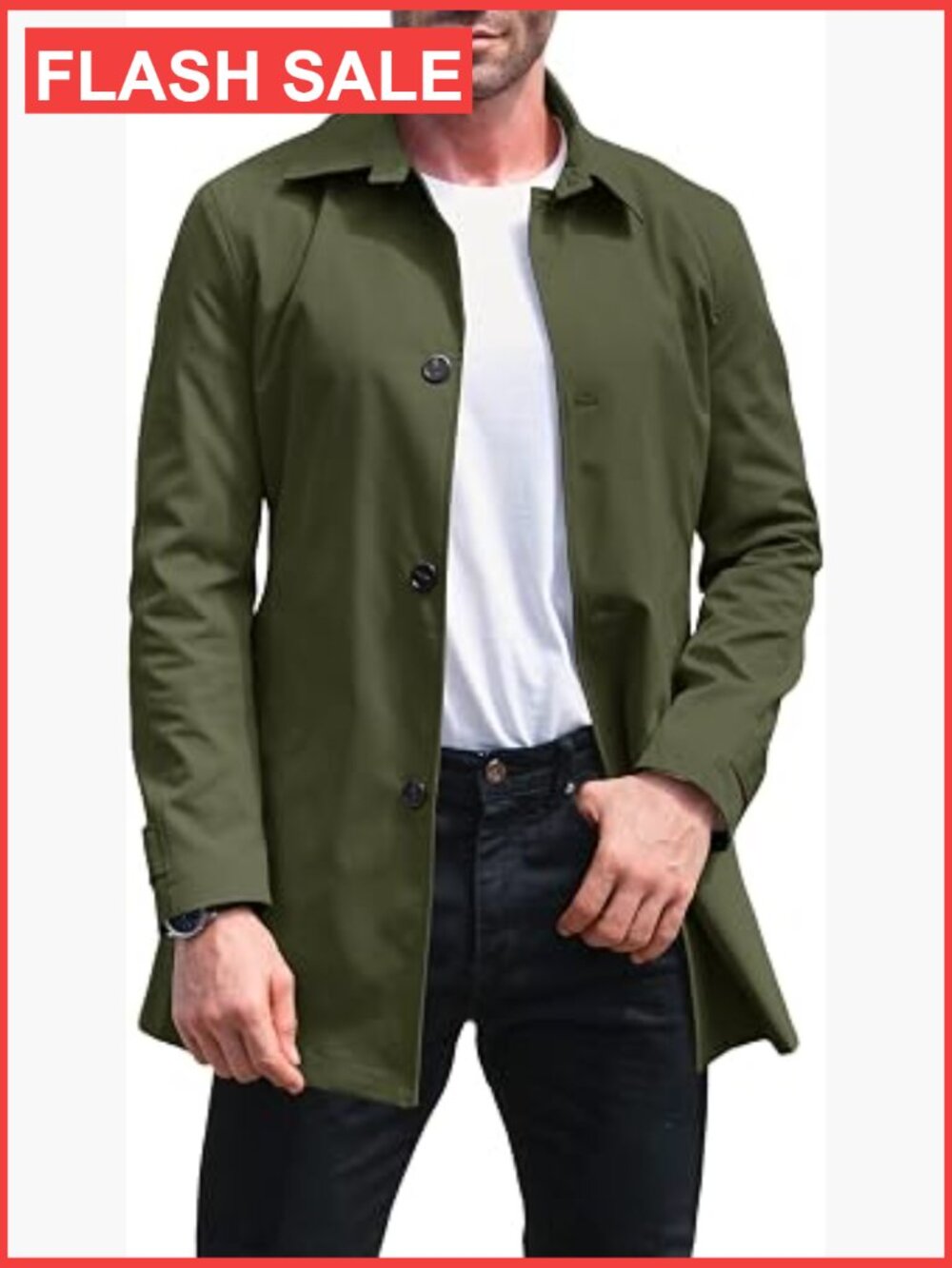Mens Long Trench Coat Classic Wool Blend Overcoat Windbreaker Winter Outerwear